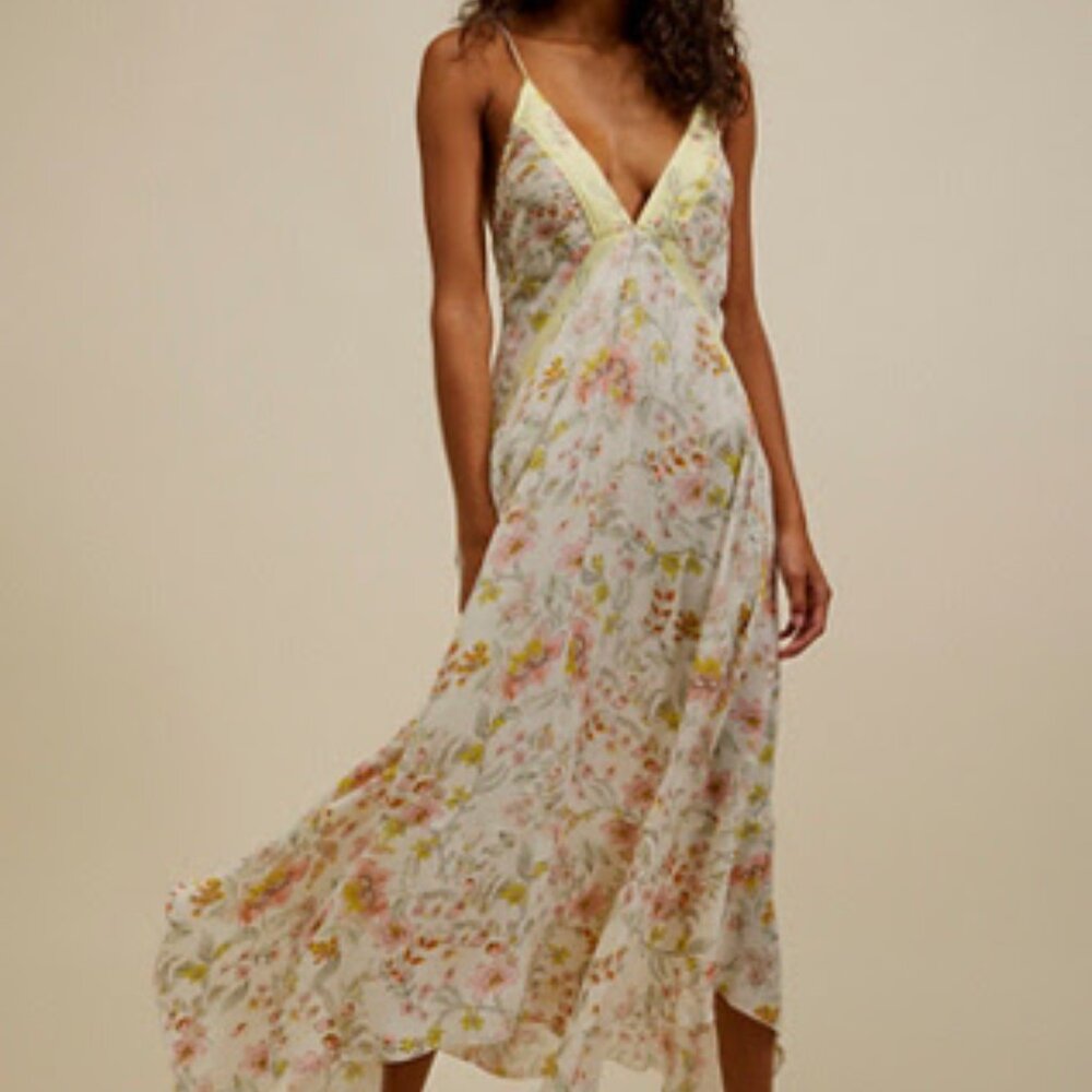 Free People There She Goes Printed Maxi Slip